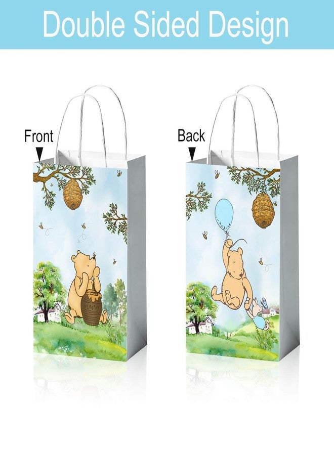 Reyoust 24 PCS Classic Pooh Bear Party Bags for Baby Shower Treat Bags Paper Goody Candy Bags for Boy Birthday Party Supplies and Decor - Image 4