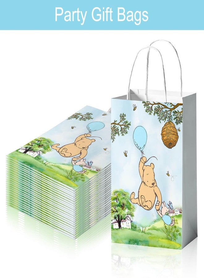 Reyoust 24 PCS Classic Pooh Bear Party Bags for Baby Shower Treat Bags Paper Goody Candy Bags for Boy Birthday Party Supplies and Decor - Image 2