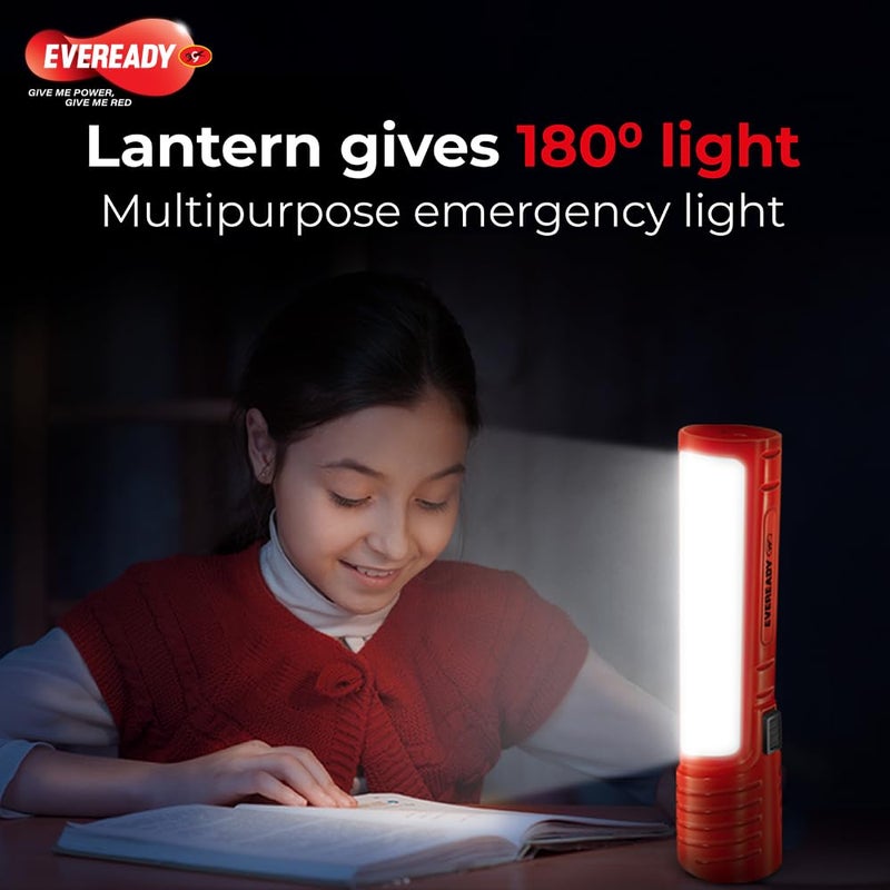 Eveready CITYLITE Multipurpose Emergency Rechargeable Lantern|HL50|2W Torch & 3W Lantern|Micro USB Fast Charging|Overcharge Protection|Powered by 3.7V Li-Ion Battery|Red, Blue & Green, LED, 220 Lumen - Image 2