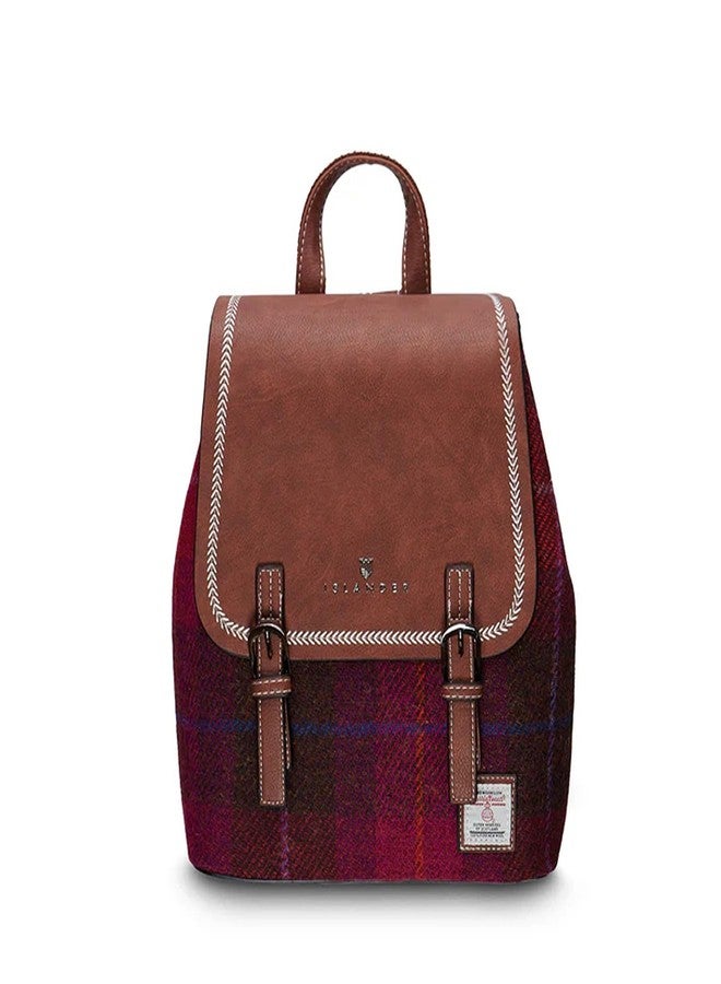 Islander Harris Tweed Jura Backpack for Women (Fuchsia)