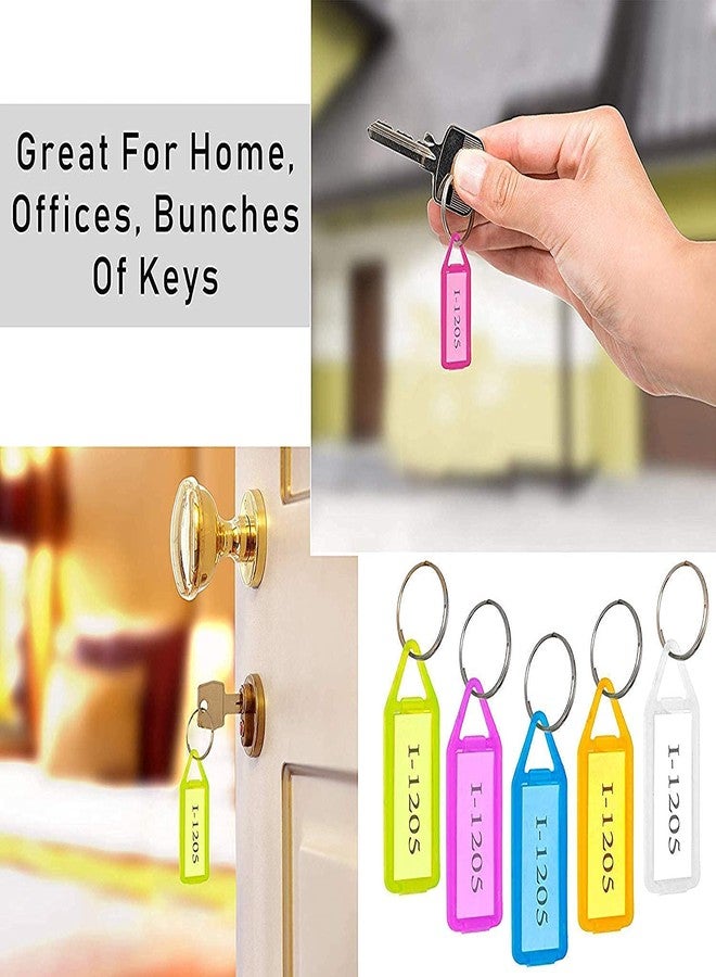 AmigozZ Multicolor Keyring & Keychain with Name Tag Labels Plastic Multicolor Assorted Keychain with Two Side Id Label and Split Ring for Office, Home Key(Pack of 25) - Image 2