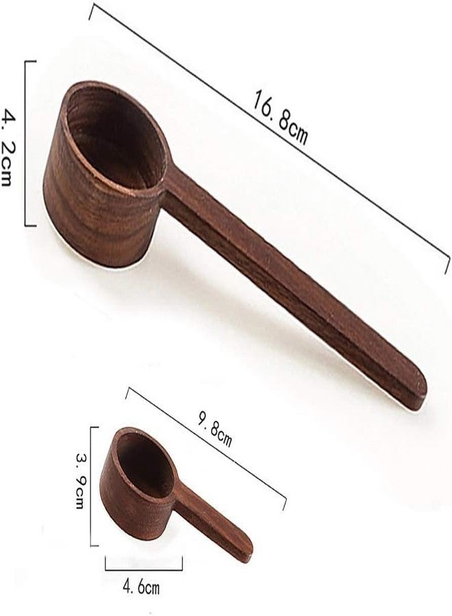 shimmerstar Coffee Spoons, ablespoon Scoop, Coffee Ground Spoon, Measuring for Ground Beans or tea, Soup Cooking Mixing Stirrer Kitchen Tools Utensils, 1 Wooden Tea Scoop (Walnut Wooden 3.86 in） - Image 3