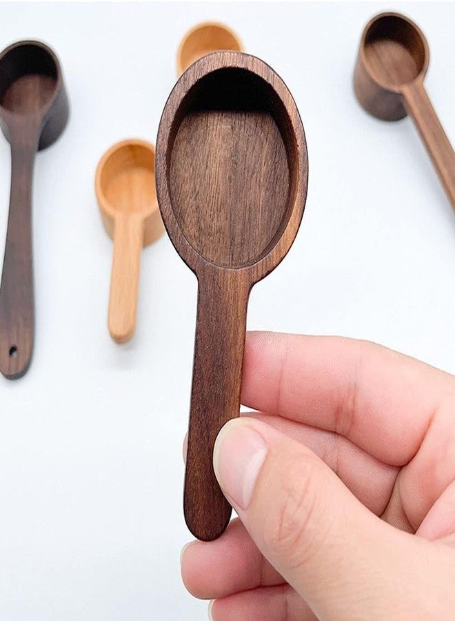 shimmerstar Coffee Spoons, ablespoon Scoop, Coffee Ground Spoon, Measuring for Ground Beans or tea, Soup Cooking Mixing Stirrer Kitchen Tools Utensils, 1 Wooden Tea Scoop (Walnut Wooden 3.86 in） - Image 2