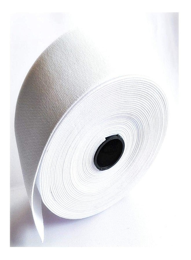 Hesch 9 Braided Elastic Band White Elastic (10 Meters, 2 inches) Cord Heavy Stretch High Elasticity Knit Elastic Band, Ideal for Tailoring/Sewing, Fashion Designing, Boutique, Stitching - Image 1