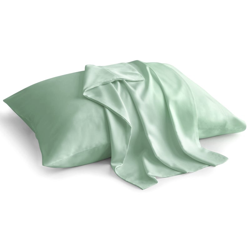 BEDELITE King Size Pillow Cases Set of 2  Rayon Derived from Bamboo  Cooling Pillow Cases for Hot Sleepers & Night Sweats  Breathable and Silky Soft Envelope Pillowcases(Sage Green  20 ""x40 "")