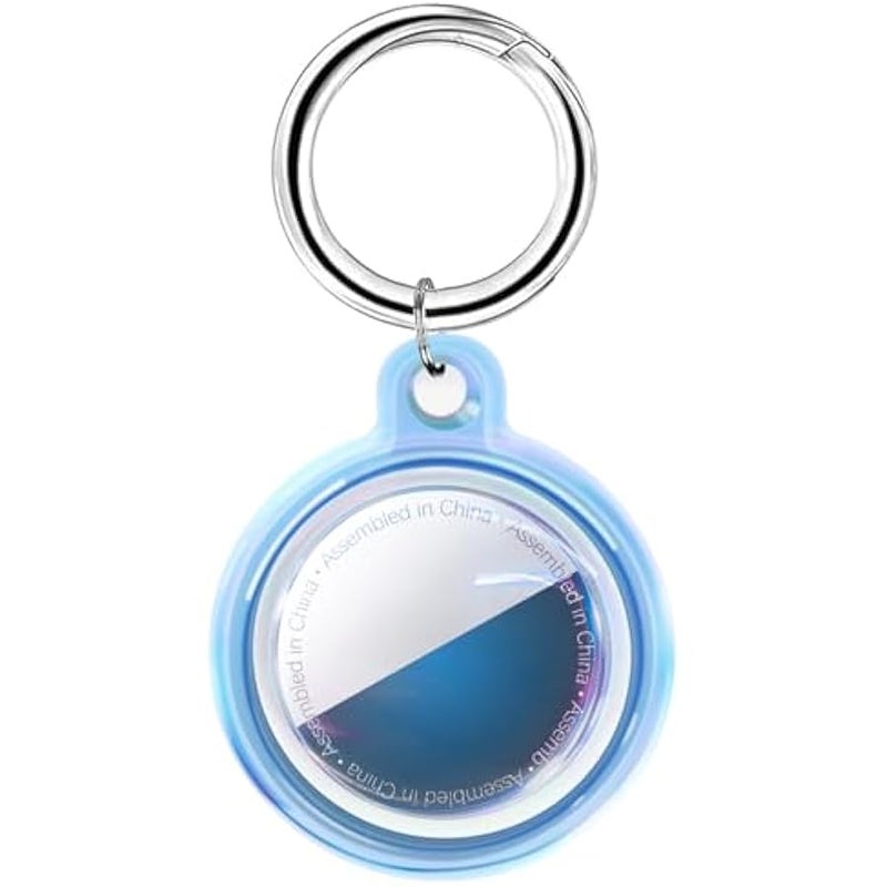 IPX8 Waterproof Apple Airtag Holder, Airtag Keychain, Air Tag Case GPS Item Finders Accessories, Anti-Scratch Full Body Protective Air Tags Holder, Blue Colorful - Image 1