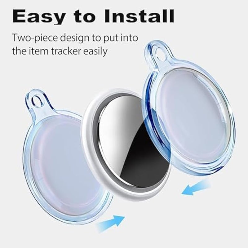 IPX8 Waterproof Apple Airtag Holder, Airtag Keychain, Air Tag Case GPS Item Finders Accessories, Anti-Scratch Full Body Protective Air Tags Holder, Blue Colorful - Image 5