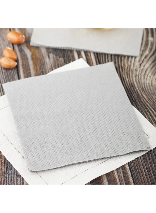 Restaurantware Luxenap 7.87 Inch Cocktail Napkins, 4800 Disposable Beverage Napkins - 2-Ply, Linen Feel, Gray Paper Bar Napkins, Soft And Absorbent, For Coffee Or Snacks  - Image 3
