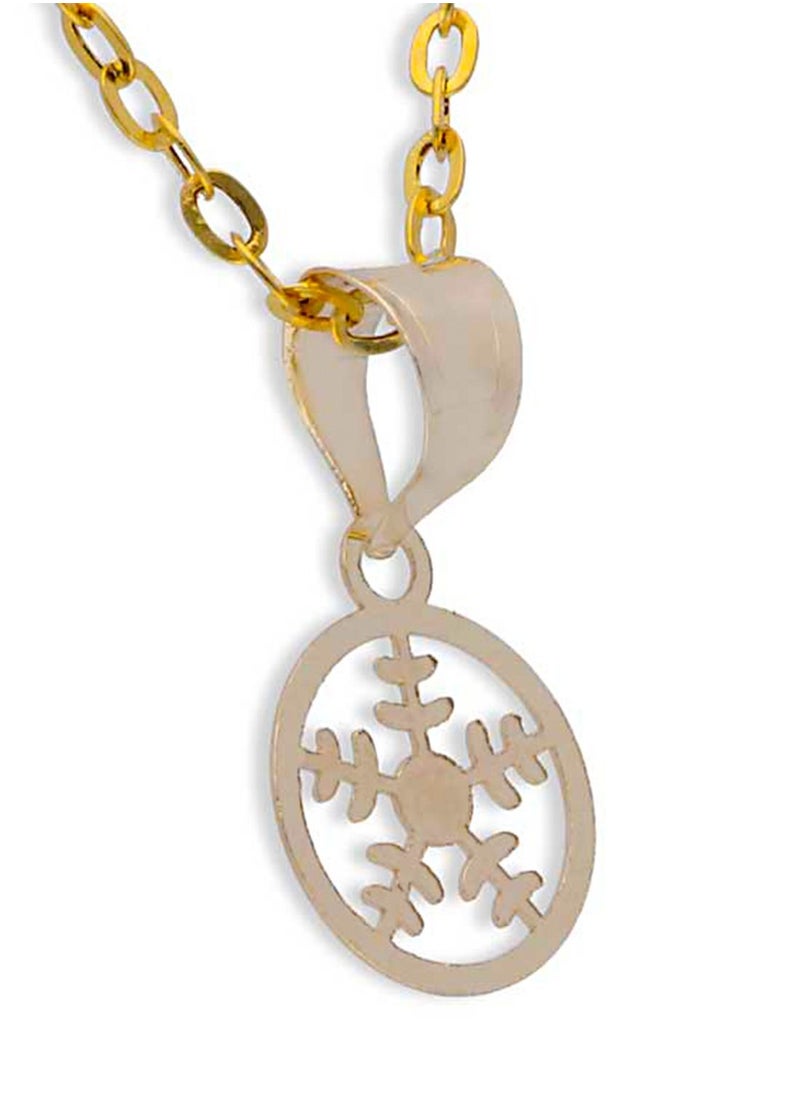 FK Jewellers - Gold Necklace (Chain with Flower Pendant) 18KT - FKJNKL18KU1043 - Image 1