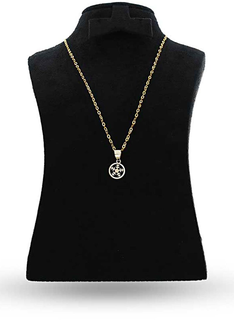 FK Jewellers - Gold Necklace (Chain with Flower Pendant) 18KT - FKJNKL18KU1043 - Image 1