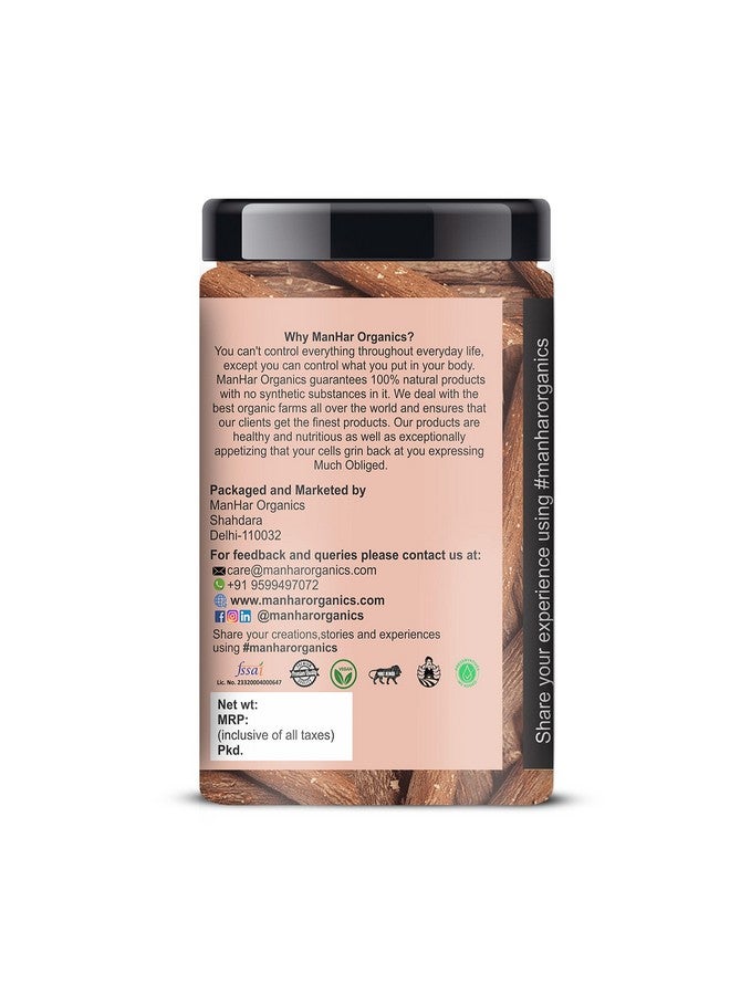 ManHar Organics Licorice Root Sticks (Mulethi) Jar 350gm | Jethi Madhu | Yashtimadhu | Glycyrrhiza Glabra | Atimadhuram/Athimadhura Ayurvedic Herbal Root | Natural Remedy for Cough, Digestion & Immunity - Image 3