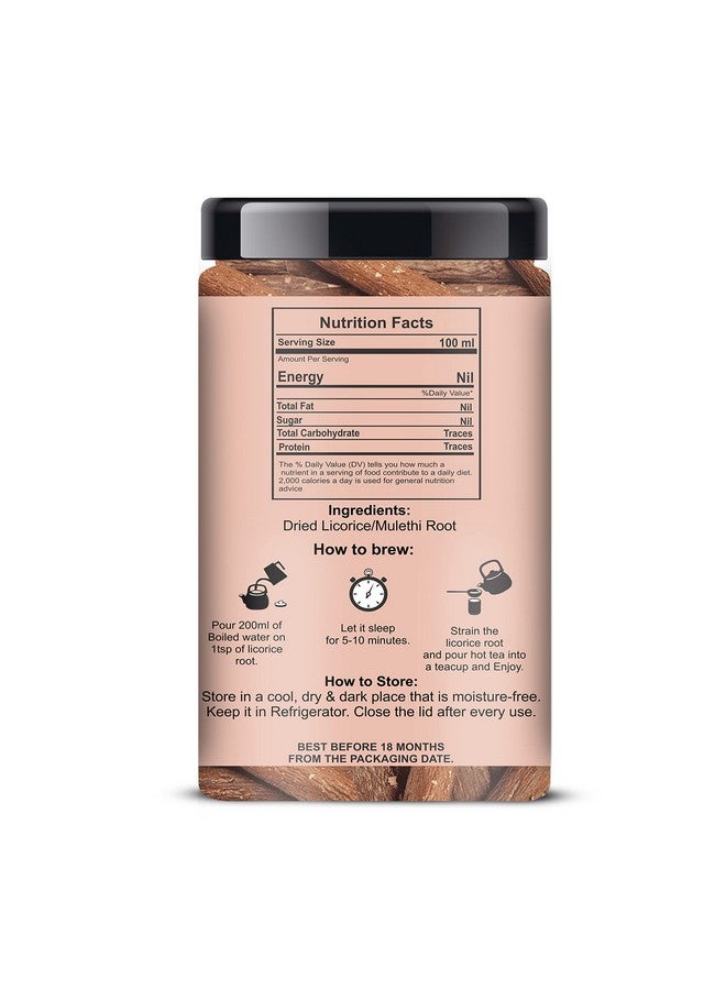ManHar Organics Licorice Root Sticks (Mulethi) Jar 350gm | Jethi Madhu | Yashtimadhu | Glycyrrhiza Glabra | Atimadhuram/Athimadhura Ayurvedic Herbal Root | Natural Remedy for Cough, Digestion & Immunity - Image 2