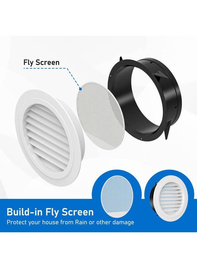 Hon&Guan 8'' Soffit Exhaust Vent, 8 Inch Round Wall Vent Cover for Bathroom Office Home (ø200mm) - Image 2