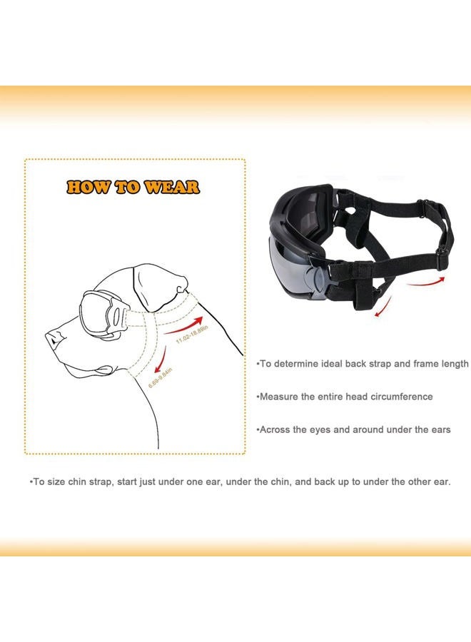 NVTED Dog Sunglasses Dog Goggles, UV Protection Wind Protection Dust Protection Fog Protection Pet Glasses Eye Wear Protection with Adjustable Strap for Medium or Large Dog (Pack of 1) - Image 3
