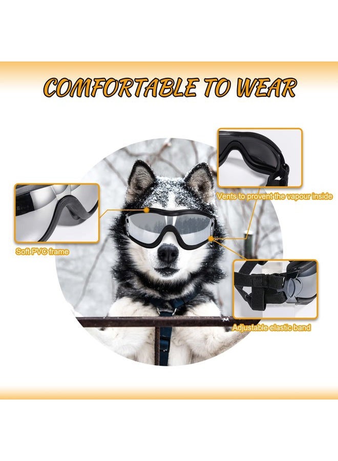 NVTED Dog Sunglasses Dog Goggles, UV Protection Wind Protection Dust Protection Fog Protection Pet Glasses Eye Wear Protection with Adjustable Strap for Medium or Large Dog (Pack of 1) - Image 2