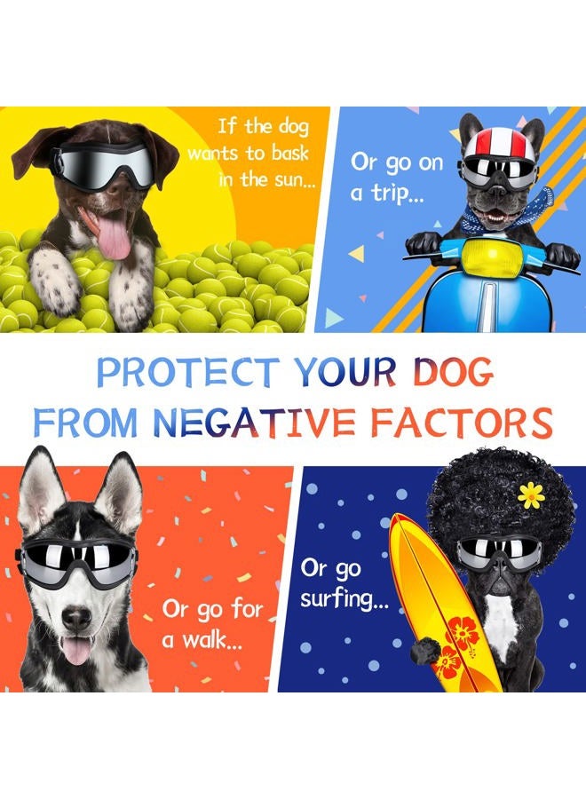 NVTED Dog Sunglasses Dog Goggles, UV Protection Wind Protection Dust Protection Fog Protection Pet Glasses Eye Wear Protection with Adjustable Strap for Medium or Large Dog (Pack of 1) - Image 5