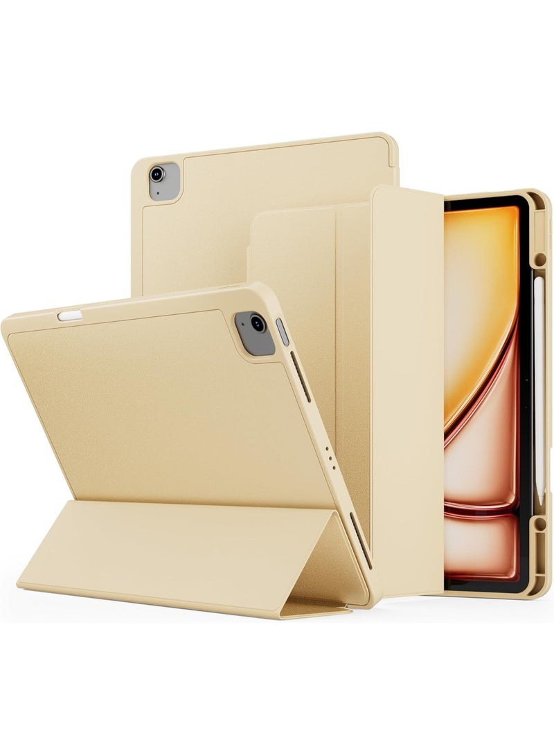 عام حافظة ايباد اير 13 بوصة (م 2) 2024 ، حامل ثلاثي الطي غطاء ذكي للاستيقاظ التلقائي مع حامل قلم رصاص ظهر ناعم من البولي يوريثان لباد اير 13 بوصة - Image 1