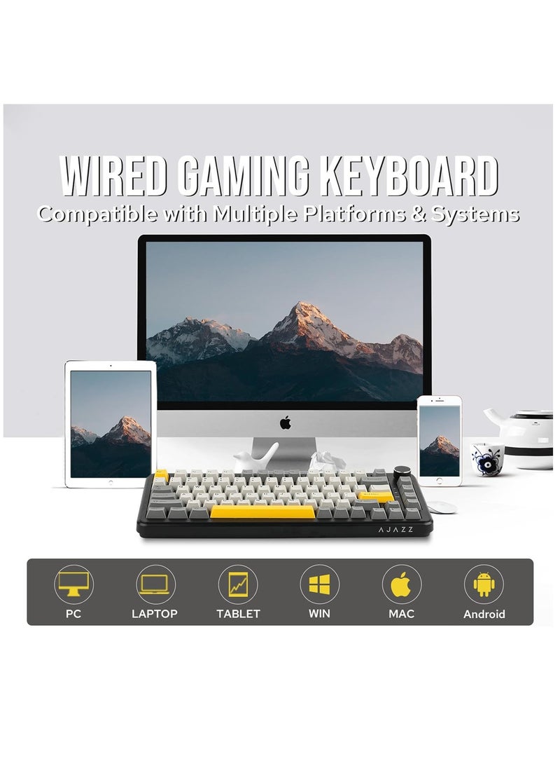 Ajazz - AK820 MAX Wired Gaming Keyboard,Rapid Trigger Keyboard, Hall Effect Gasket Mechanical Keyboard, Adjustable Actuation, Magnetic Switches, RGB for Win/Mac (Black, BlackGrey, flying fish switch) - Image 1