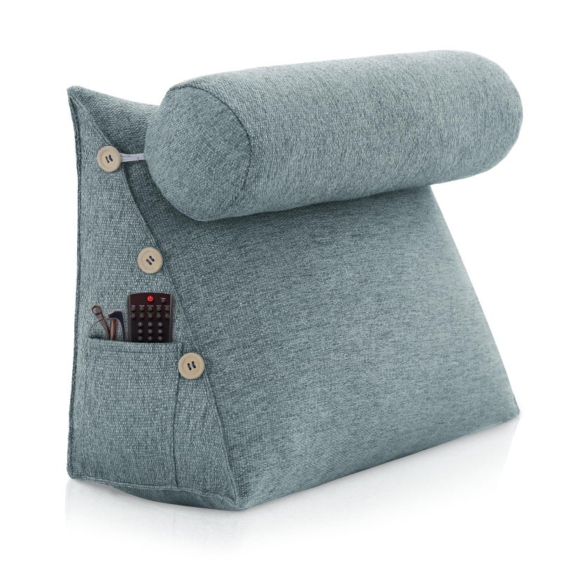 HASTHIP HASTHIP® Backrest Pillow Sit-up Wedge Pillow with Flexible Neck Fashion Minimalist Back Support Cushion for Bed,Sofa,Pain Relief Lumbar Reading 45x45x20cm