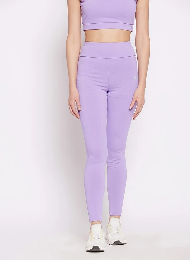 Clovia Clovia Snug Fit Active High-Rise Tights in Lilac