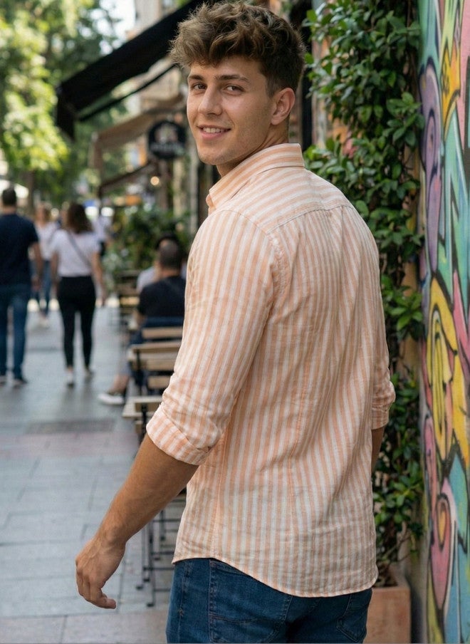 BADLAND Men Relaxed Striped Casual Shirt - Image 3