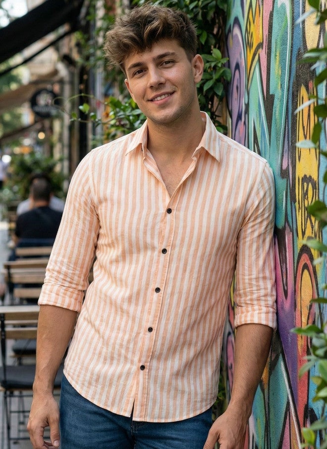 BADLAND Men Relaxed Striped Casual Shirt - Image 1