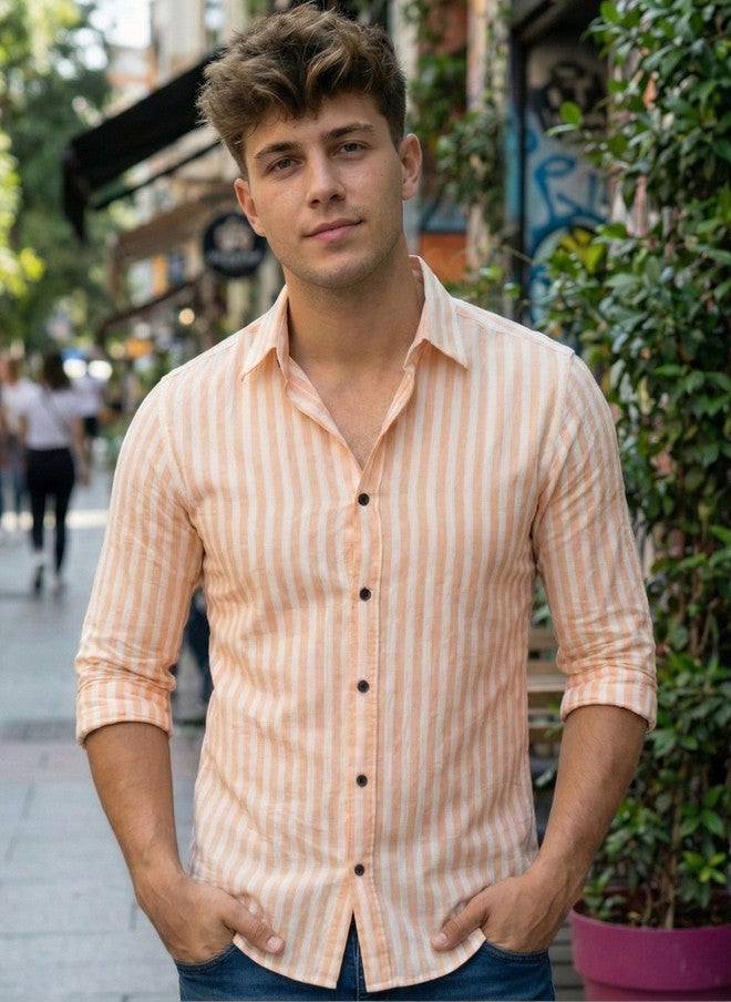 BADLAND Men Relaxed Striped Casual Shirt - Image 4