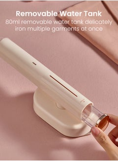 Moxedo Moxedo 2 in 1 Dynamic Steam Flat Iron Portable Handheld Rotatable Steam and Press Iron Garment Steamer Scratch Resistant and Fast Heating with Removable Water Tank - Beige  - Image 4