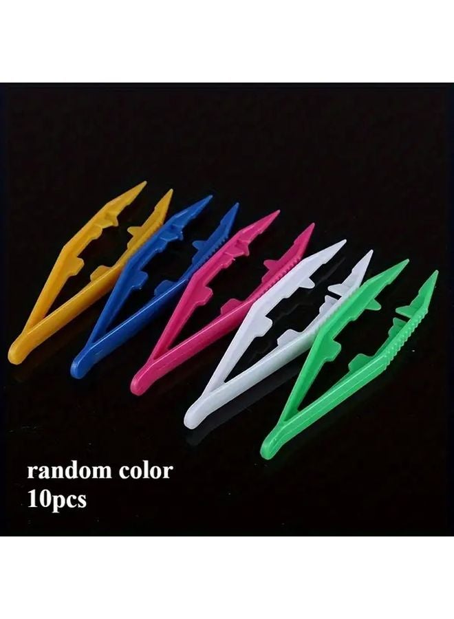 10pcs Multicolor Tweezers Set Non Slip Tips For Jewelry Making Crafting Beading - Image 3