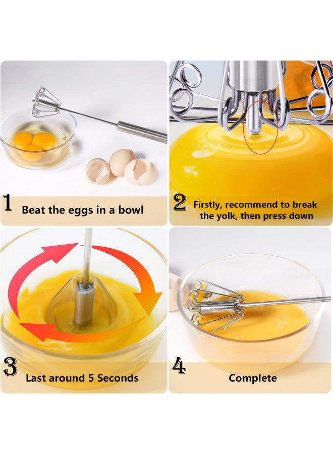 Newness Newness Egg Whisk, Stainless Steel Hand Push Whisk Blender for Home - Versatile Tool for Egg Beater, Milk Frother, Hand Push Mixer Stirrer - Kitchen Utensil for Blending, Whisking, Beating & Stirring - Image 5