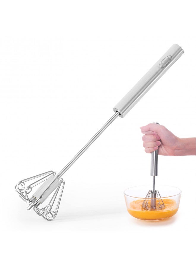 Newness Newness Egg Whisk, Stainless Steel Hand Push Whisk Blender for Home - Versatile Tool for Egg Beater, Milk Frother, Hand Push Mixer Stirrer - Kitchen Utensil for Blending, Whisking, Beating & Stirring - Image 1