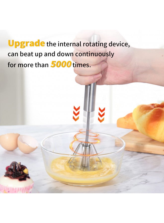 Newness Newness Egg Whisk, Stainless Steel Hand Push Whisk Blender for Home - Versatile Tool for Egg Beater, Milk Frother, Hand Push Mixer Stirrer - Kitchen Utensil for Blending, Whisking, Beating & Stirring - Image 2