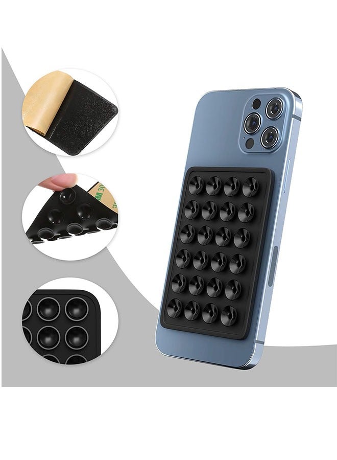 Suction Phone Case Mount, 4Pcs Silicone Phone Suction Grip Compatible with iPhone and Android Cases, Anti-Slip Hands-Free Mobile Accessory Holder, Sticky Phone Grip for Tiktok Videos and Selfies(black)  - Image 2