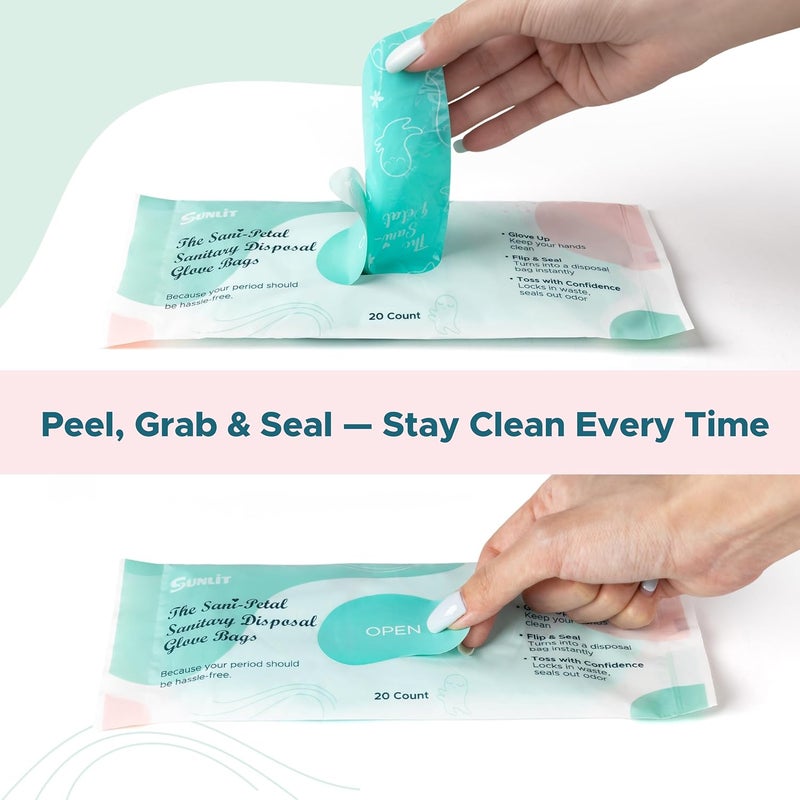 Sunlit The SaniPetal Feminine Sanitary Disposal Bags Hygienic OdorReducing and Discreet Solution for Tampons Pads Liners and More  2 Pack 40 Count - Image 5