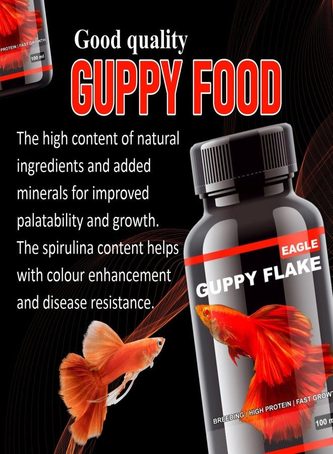 VAYINATO Eagle Guppy Flakes, 100ML & Elfins Guppy Bits, 20G Combo Aquarium Fish Food, 100% Natural Fish Food for Guppy and Tetra and Other Small Fish - Image 4
