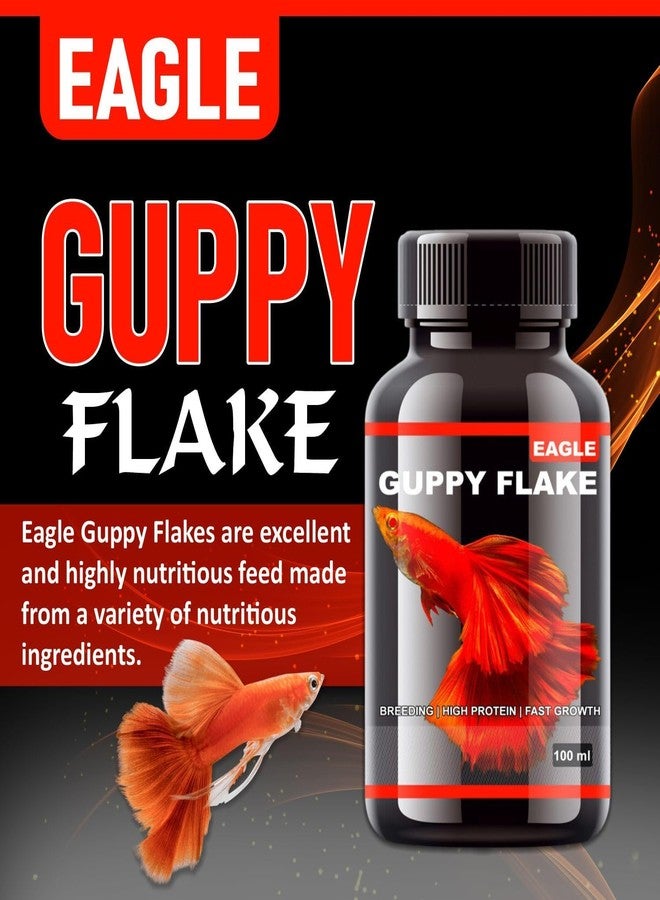 VAYINATO Eagle Guppy Flakes, 100ML & Elfins Guppy Bits, 20G Combo Aquarium Fish Food, 100% Natural Fish Food for Guppy and Tetra and Other Small Fish - Image 2