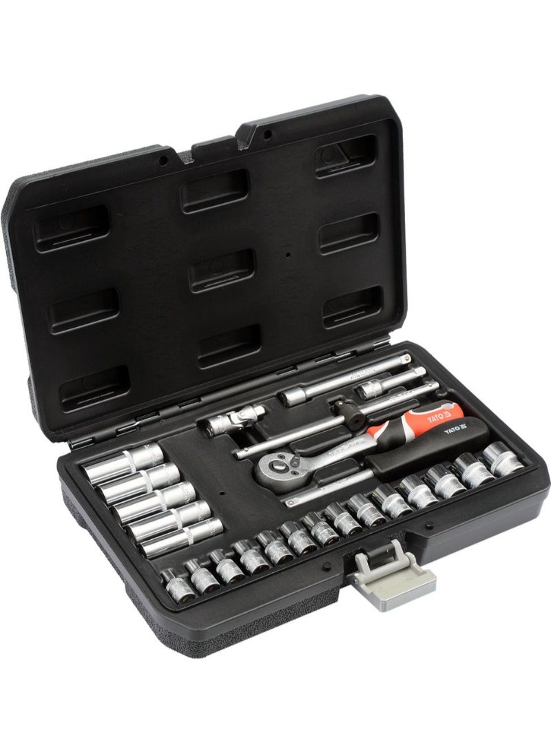 YATO Socket Set 25pcs/set 1/4" Dr 6pt BMC YT-14461