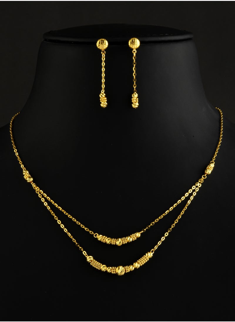BAFLEH JEWELLERY Step Into the World of Classic Luxury with Our Featherlight 22kt Gold Necklace Set by Bafleh 