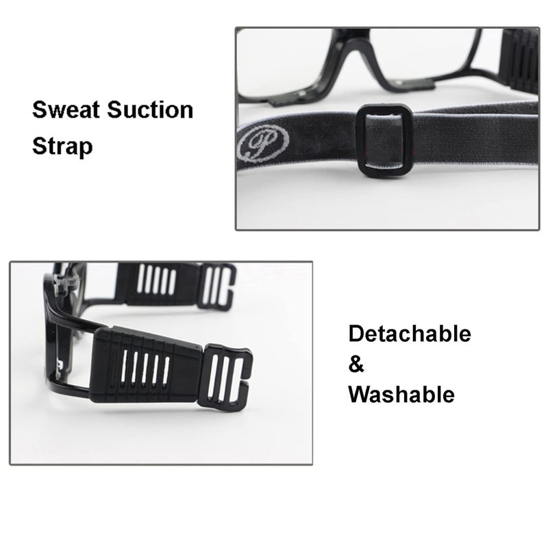 ENZO نظارات إنزو ديت الرياضية الرجعية لكرة السلة وكرة الطائرة وكرة القدم، نظارات أمان رفيعة - Image 5