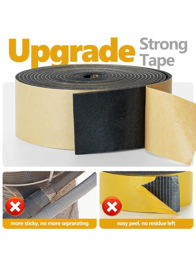 DEMEDO Pipe Insulation Tape, Pipe Wrap Insulation Foam Tape Self Adhesive, Outdoor Water Pipe Insulation Roll for HVAC, AC Line Insulation, 6 inch x 16.5 FT Heat Tape for Water Pipe, , Black - Image 3