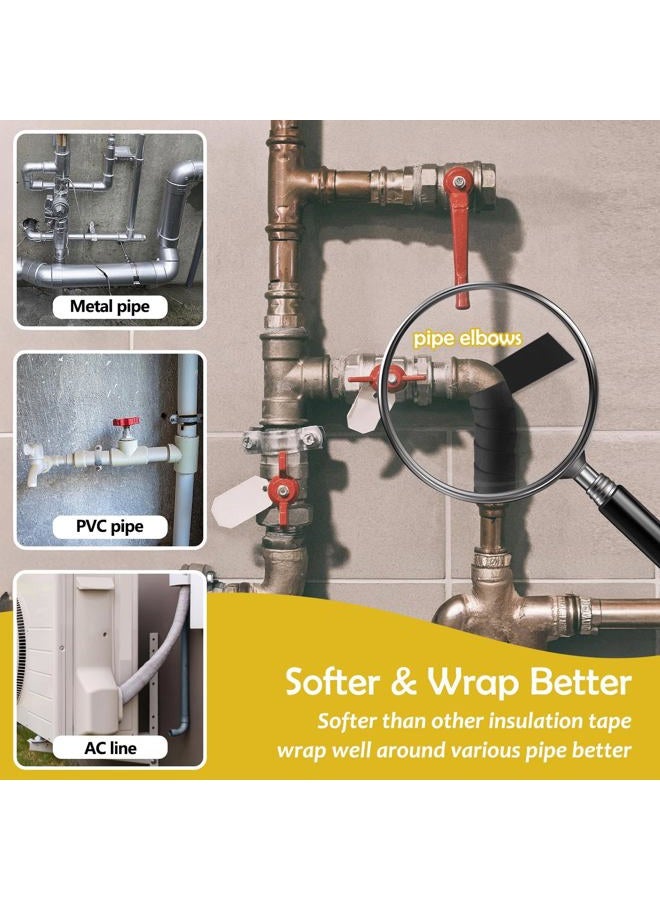DEMEDO Pipe Insulation Tape, Pipe Wrap Insulation Foam Tape Self Adhesive, Outdoor Water Pipe Insulation Roll for HVAC, AC Line Insulation, 6 inch x 16.5 FT Heat Tape for Water Pipe, , Black - Image 4