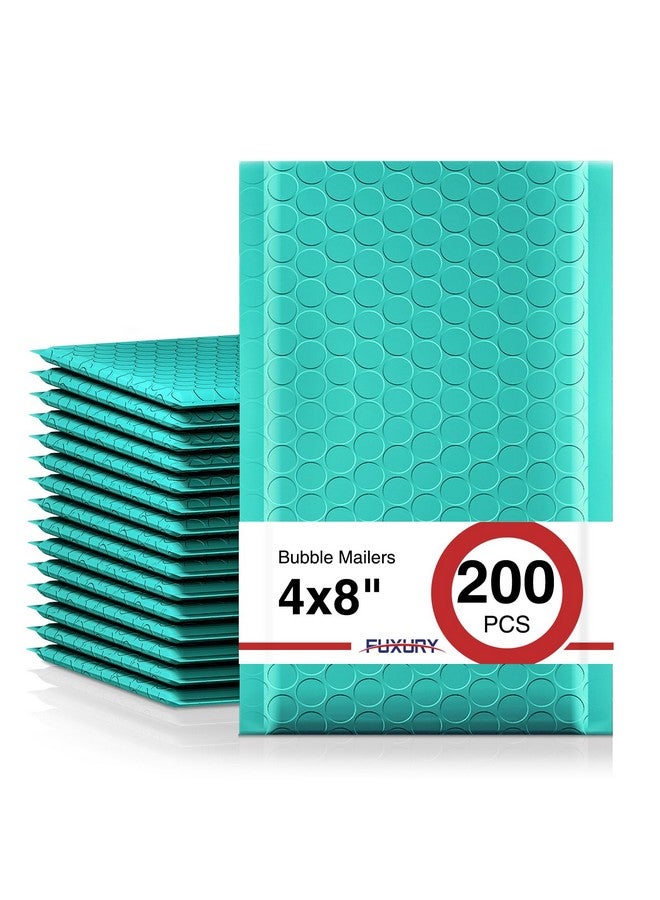 Fuxury Bubble Mailers 4X8 200 Pack Self Seal Padded Envelopes Waterproof Bubble Envelopes Usable Size 4X7 Padded Mailers For Small Business Teal Envelope Mailers - Image 1