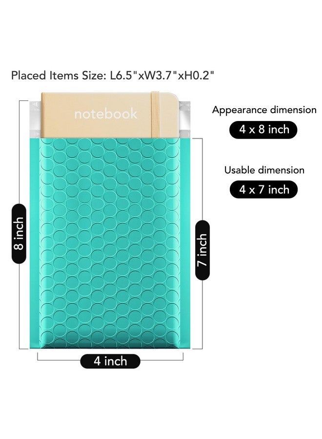 Fuxury Bubble Mailers 4X8 200 Pack Self Seal Padded Envelopes Waterproof Bubble Envelopes Usable Size 4X7 Padded Mailers For Small Business Teal Envelope Mailers - Image 2