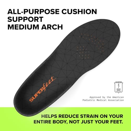 Superfeet All-Purpose Cushion Insoles - Trim-To-Fit Medium Arch Support Comfort Foam Inserts for Workout Shoes - Professional Grade - Men 5.5-7 / Women 6.5-8 - Image 2