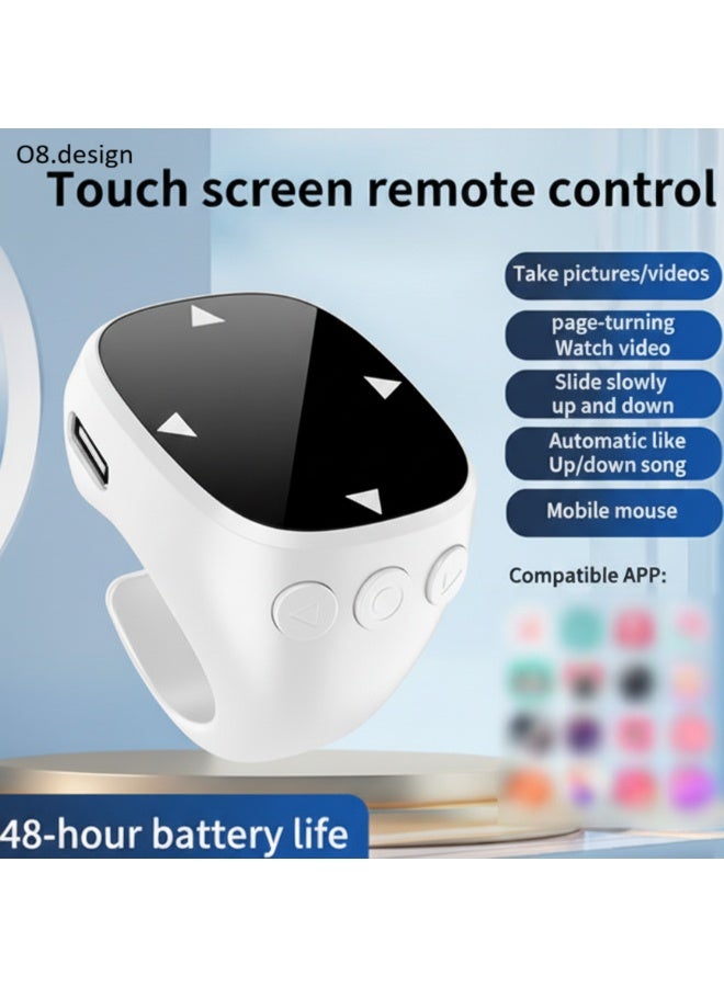 O8.design Bluetooth,Smart Touch Sliding Screen Remote Controller Mobile Phone Wireless Page Turning,TikTok Turning, Finger Selfie Ring - Image 1