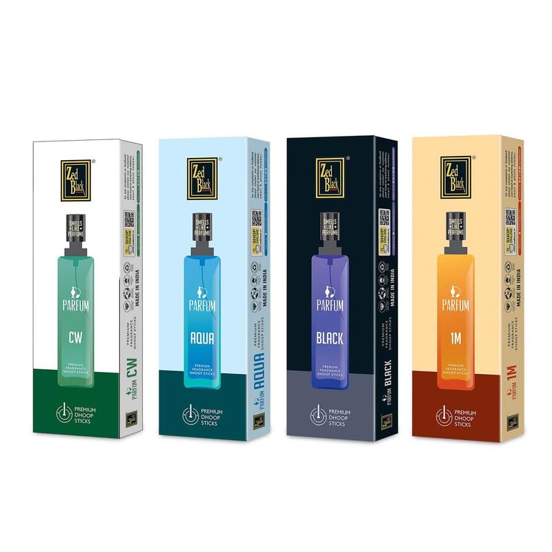 Zed Black Parfum Premium Fragrance Dhoop Sticks (Pack of 4) Suitable for Everyday Use – Alluring Fragrance Sticks - Image 1