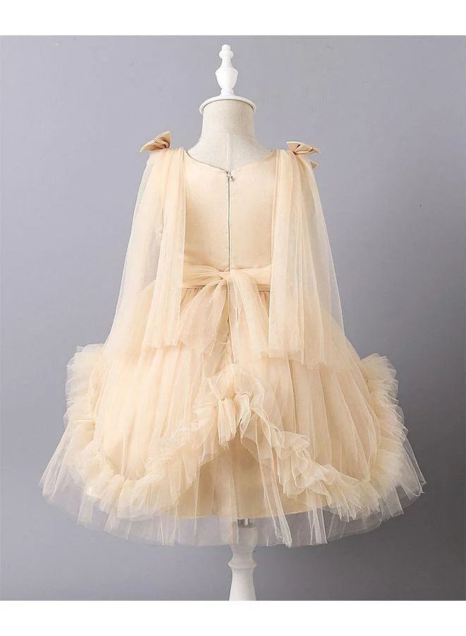Mark & Mia Mark & Mia Butterfly Embellished Ruffled Sleeveless Party Dress - Champagne