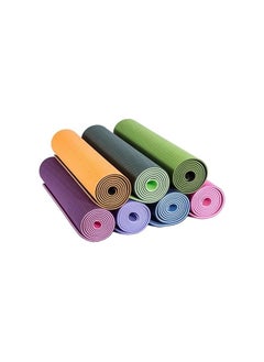 VIO Anti Slip Roll Up Yoga Mat Eco Friendly Foldable Non Slip Soft Exercise Mat for Pilates Fitness Gym Workout for Men Women Beginners Elderly for Indoor Outdoor 183 CM 61 CM 6MM Orange Purple  - Image 1