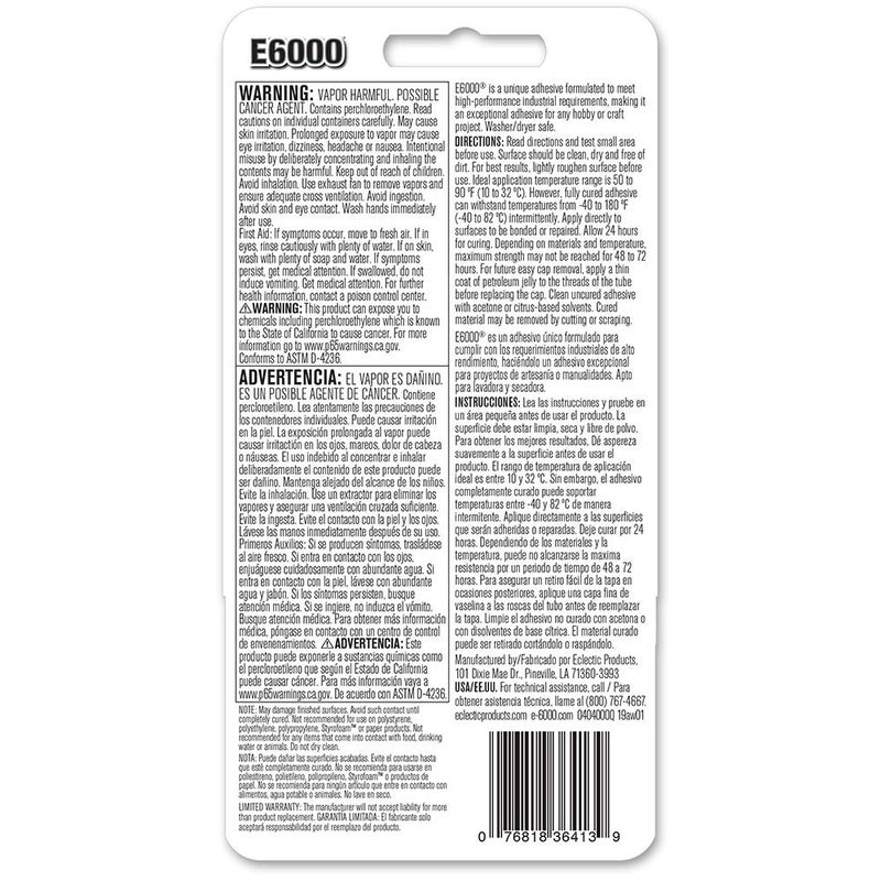 E6000 2 oz Eclectic Products 800432 E6000 Craft Adhesive - Image 2