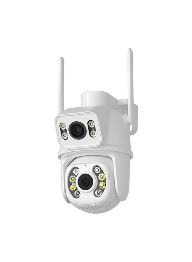 O Ozone WiFi Outdoor Security Camera, 2.4GHz ,5MP Dual Screen Camera with Auto Tracking, Human Detect, Color Night Vision, Two-Way Audio - White  - Image 1